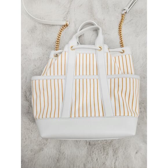 NWD Veronica Beard Canvas goody Crossbody Bag Leather Trim - Picture 4 of 12